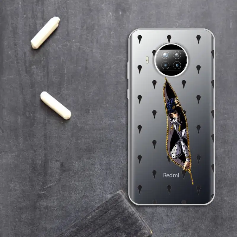 

JoJo ADVENTURE Phone Case Transparent for Xiaomi Redmi note 10 t 8 9 pro lite 11 high quality Anti-fall capa