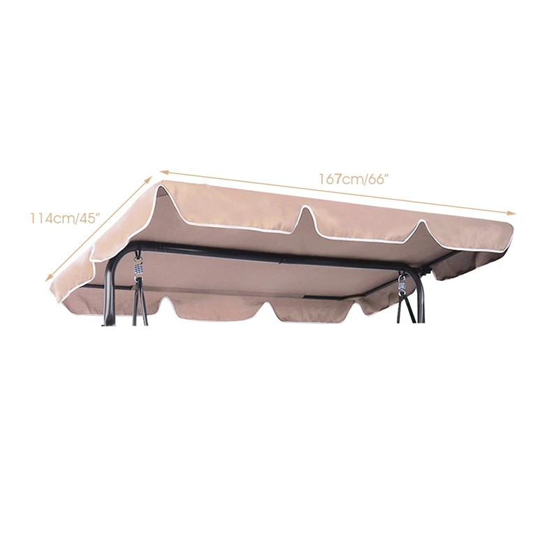 Summer Waterproof Top Cover Canopy Replacement for Garden Courtyard Outdoor Swing Chair Hammock Canopy Swing Chair Awning