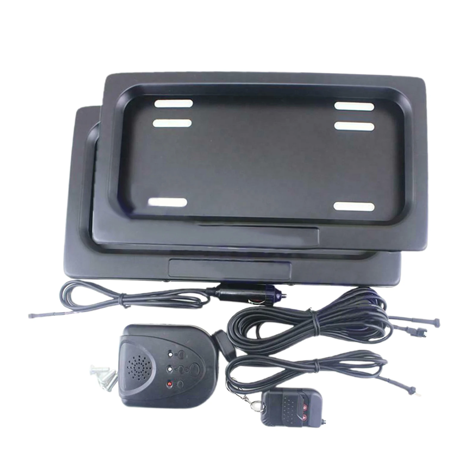 

2Pieces Remote USA Automobile License Plate Frame Roller Curtain Decoration