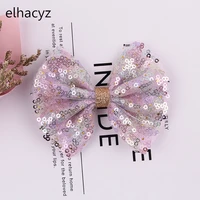 1PC New Chic Princess Lace Hair Clips Bling Netting Sequins Bow Hairpins Glitter Knot Hair Bow Sweet Headwear Girls Accessories