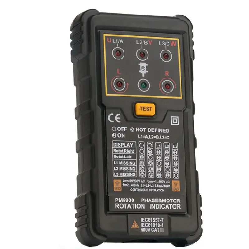 MS5900 120V 400VAC трехфазный индикатор вращения Измеритель Тестер последовательности