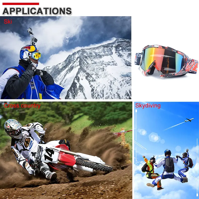 Цветные очки для мотокросса мотовездехода внедорожника грязи велосипеда