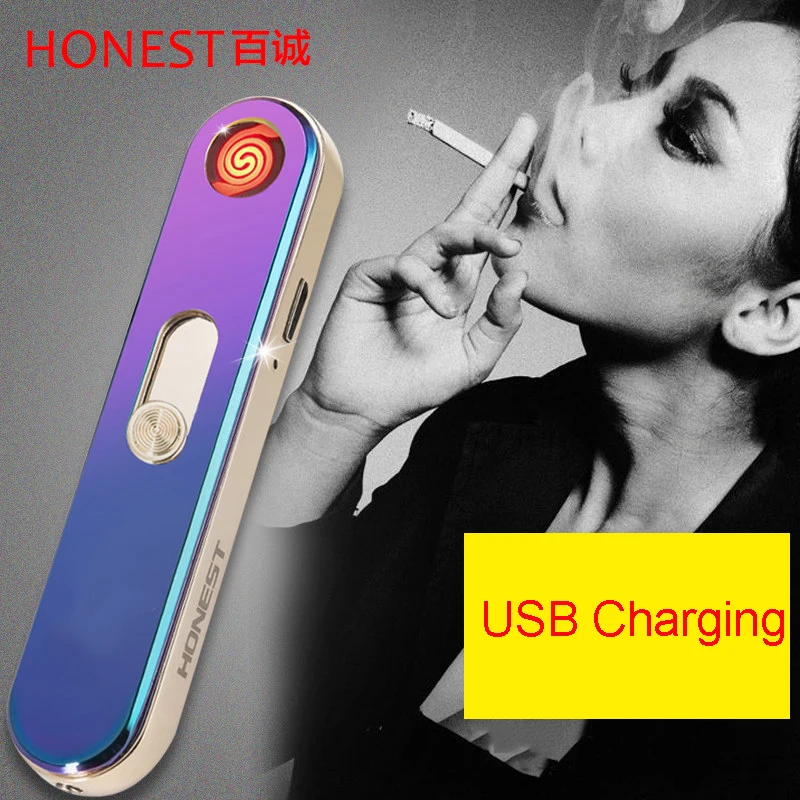 Honest Metal перезаряжаемая USB Электронная Вольфрамовая Проводная Зажигалка