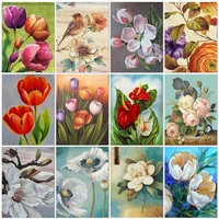 new 5d diy full square round drill diamond painting fresh flowers diamond embroidery scenery cross stitch crafts home decor gift