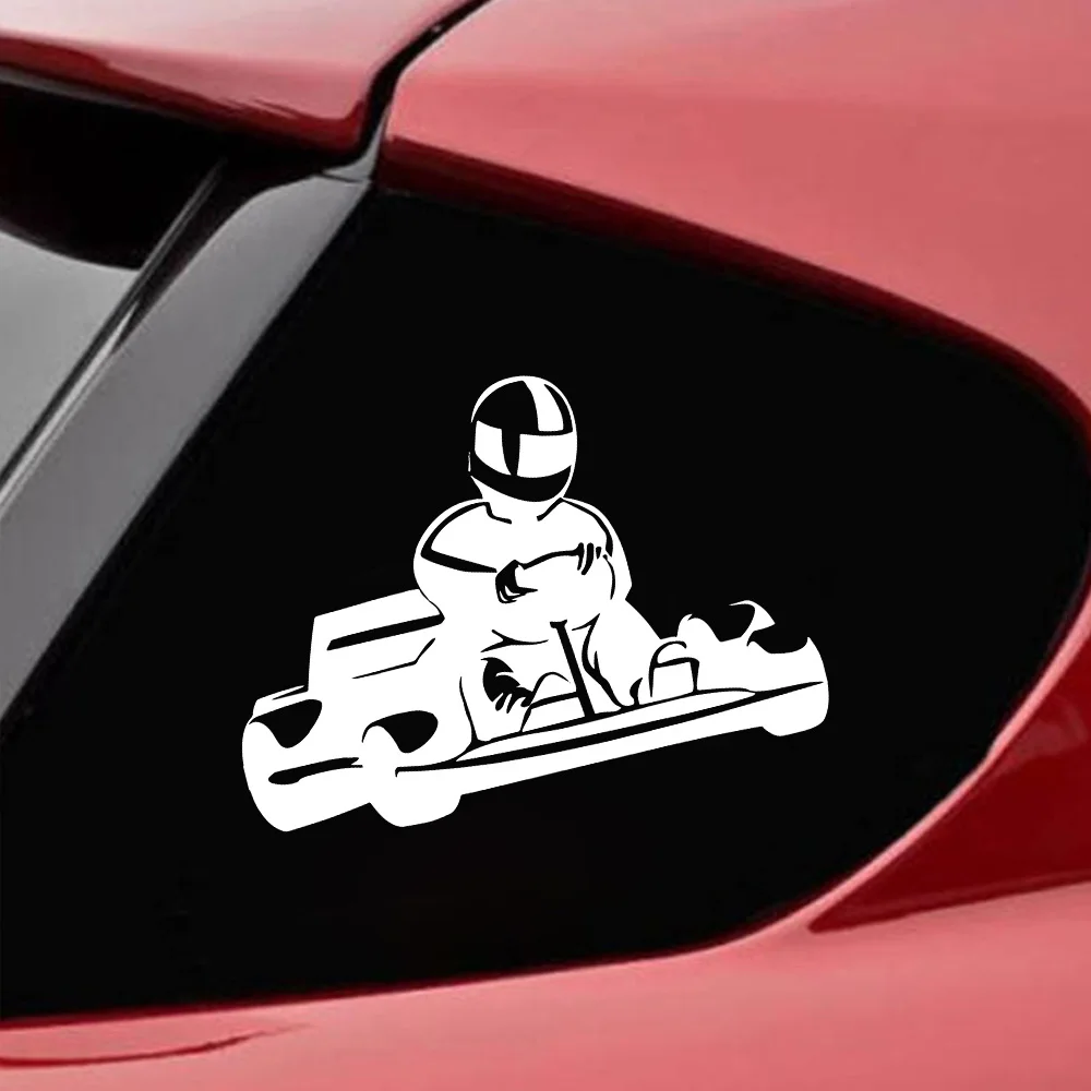 Симпатичная наклейка на автомобиль Karting Виниловая крутой Декор окно автомобиля