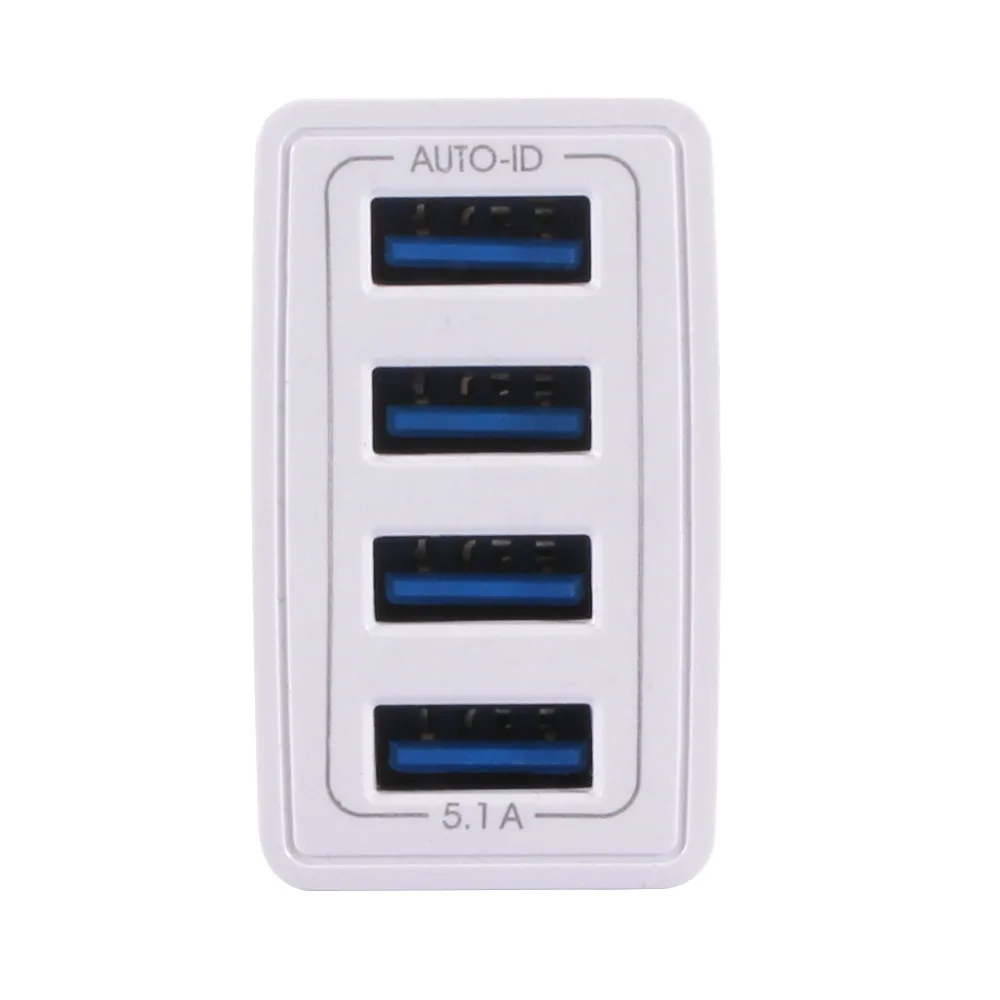 4USB зарядное устройство 5.1A мобильный телефон планшет путешествия Быстрая зарядка зарядная головка стандарты США европейские правила британское зарядное устройство
