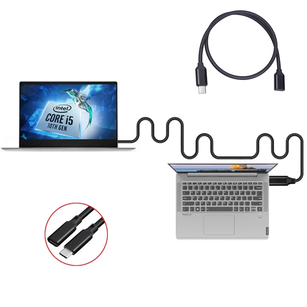 HD 4K 3A Тип C кабель удлинитель для мужского и женского пола PD 60 Вт USB зарядный провод