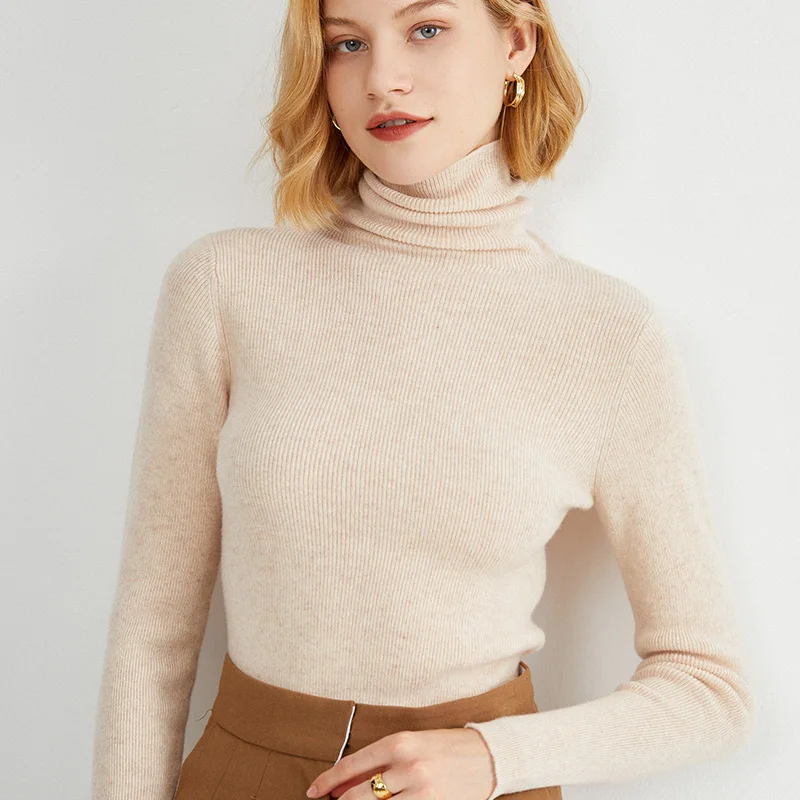 

Turtleneck Cashmere sweater women winter cashmere jumpers knit female long sleeve thick Tight pullover