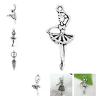Подвески DoreenBeads из цинкового сплава, подвески серебряного цвета в античном стиле для балерины, танцующей девушки, ожерелье сделай сам, модные украшения, 10-50 шт.