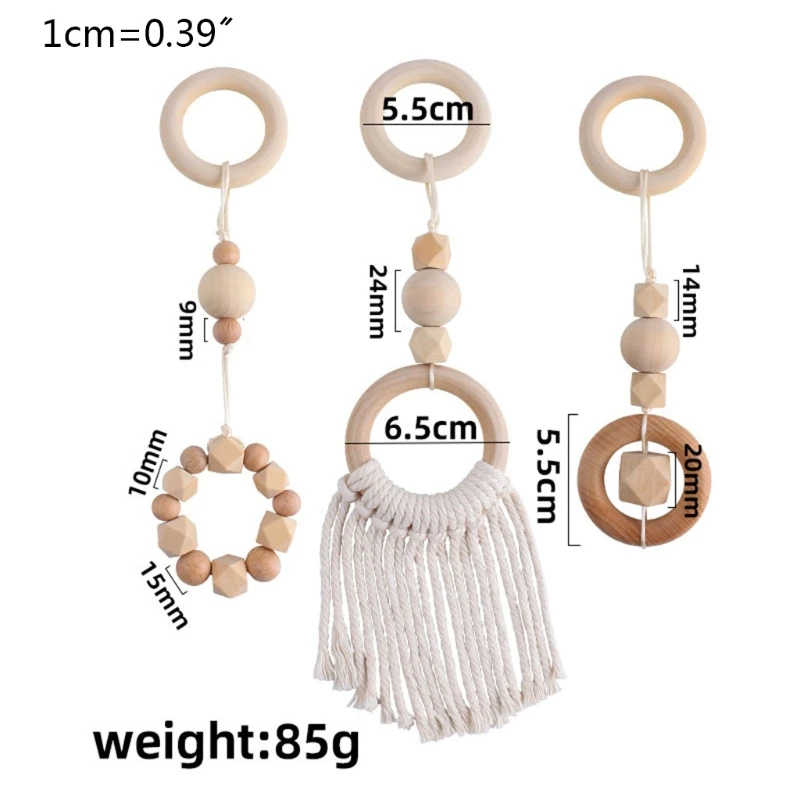 

3Pcs/Set Nordic Baby Gym Frame Pendants Wooden Clothes Rack Hanging Play Toys
