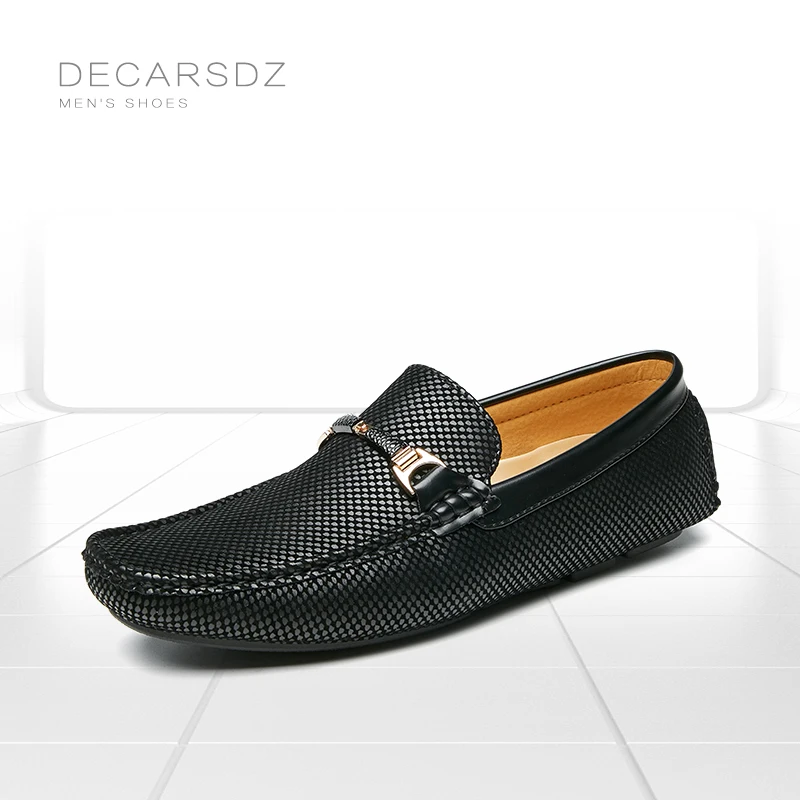 Лоферы мужские удобная Дизайнерская обувь без застежки Мокасины повседневная