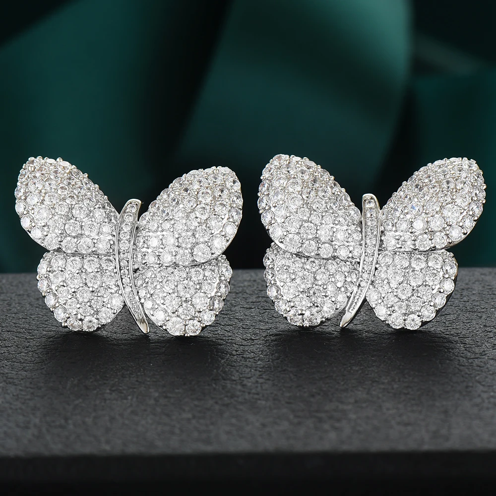 GODKI 2020 Trendy Spring Butterfly Earring For Women Wedding Party CZ Cubic Zirconia High-End Jewelry Addiction | Украшения и