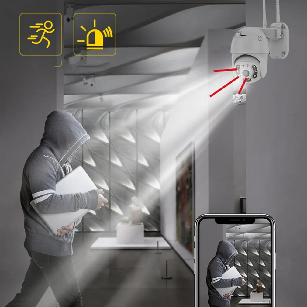 

PTZ Wifi IP Camera 3MP Speed Dome Security Camera Wireless Denghong Audio Outdoor Waterproof Dustproof Night Vision