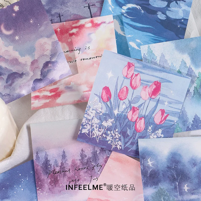 

Winzige 90Sheets Ins Sticky Notes Sky Memo Pad Message Notes Decorative Note Pad Planner Schedule Office Supplies Stationery