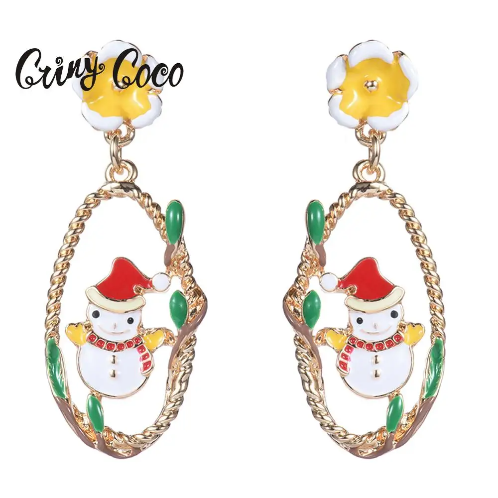 Cring Coco 2019 длинные большие серьги в форме снеговика Модные Винтажные женские