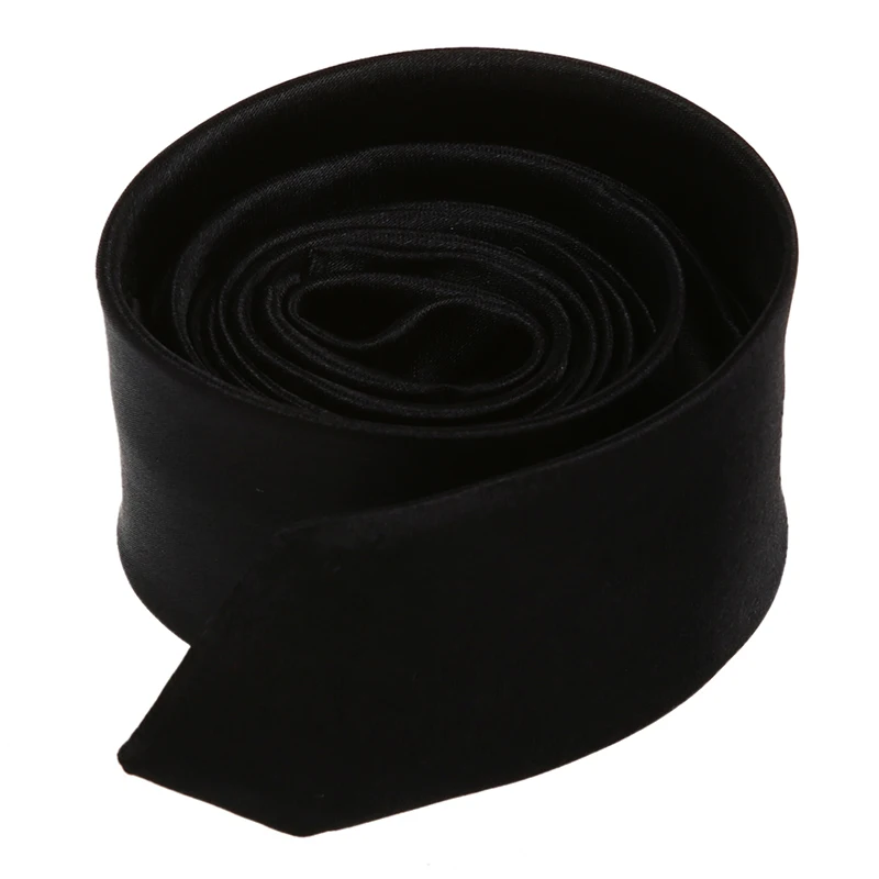 

Black Polyster Skinny Neck Tie Necktie 57" for Men
