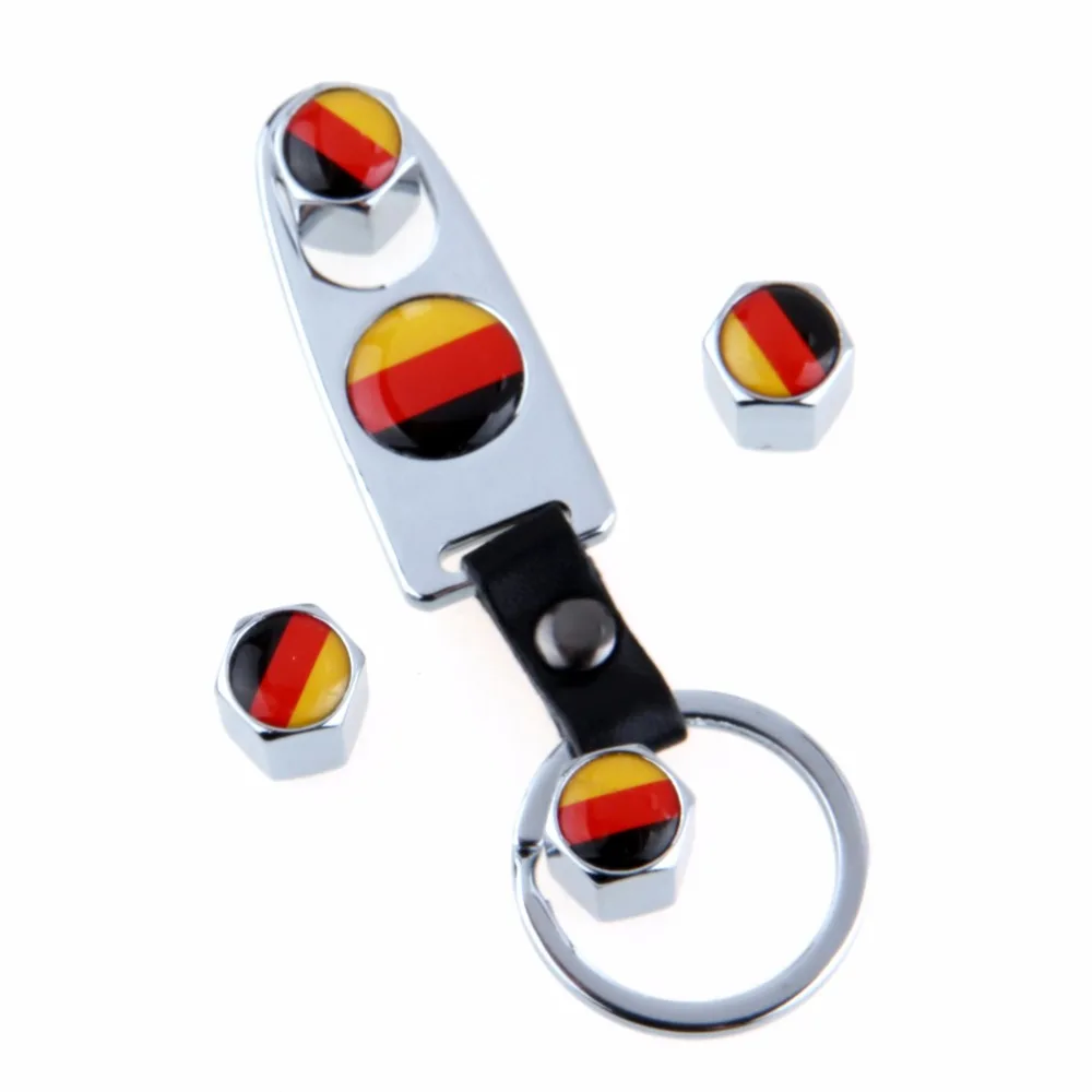 Автомобильный Стайлинг немецкий флаг из нержавеющей стали серебристо белый 4