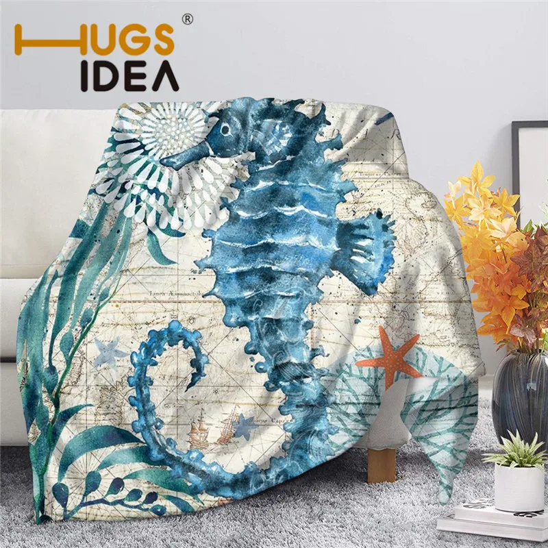 

Одеяло морская черепаха, морская лошадь, осьминог, 3D шерпа, постельное белье, плюшевое теплое мультяшное одеяло для взрослых и детей