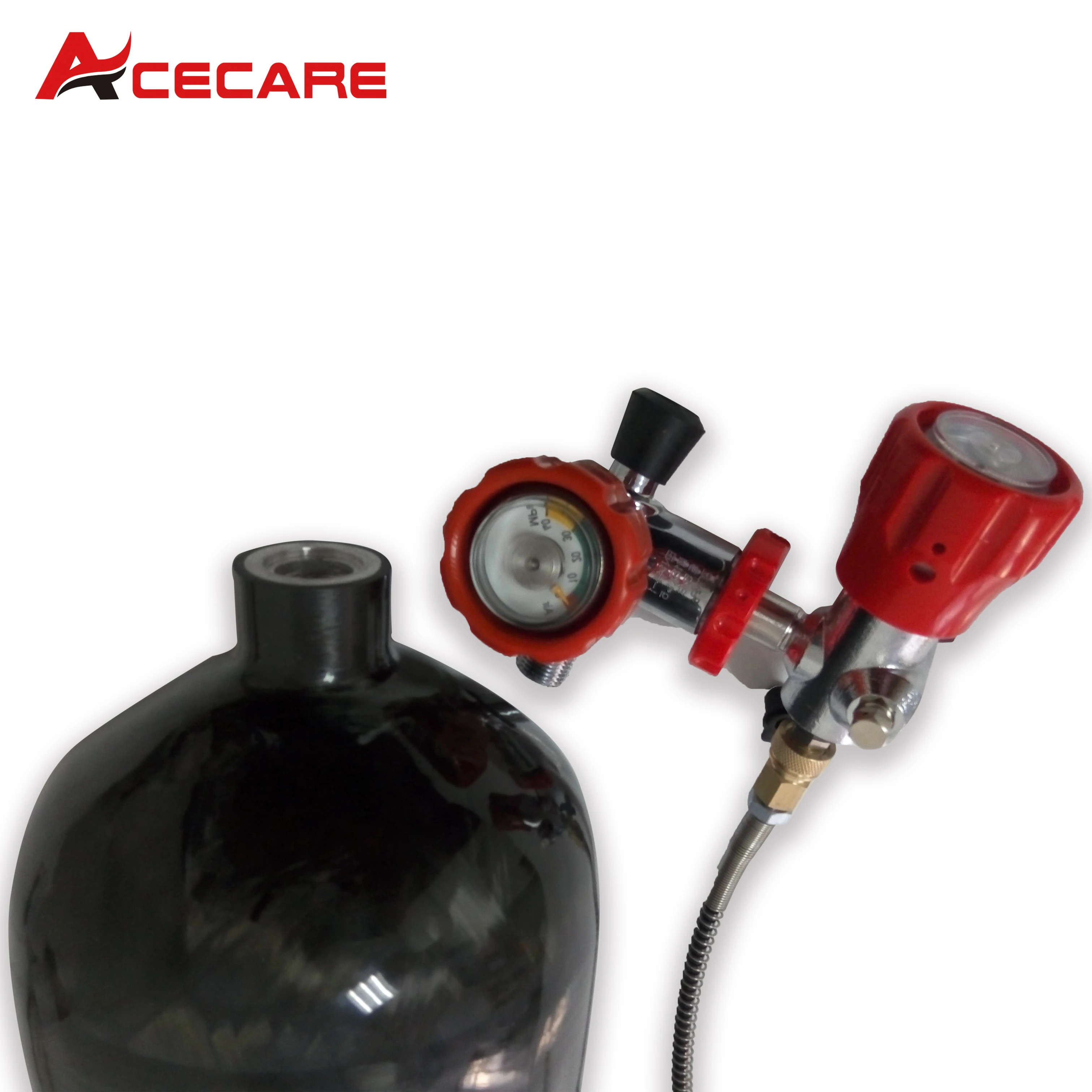 Online Acecare AC368101 Mpa 6,8 L GB Scuba Schwarz Sauerstoff Tank Tragbare Tauchen/Paintball Ausrüstung Mit Rot Luft Ventil & Fillling Station