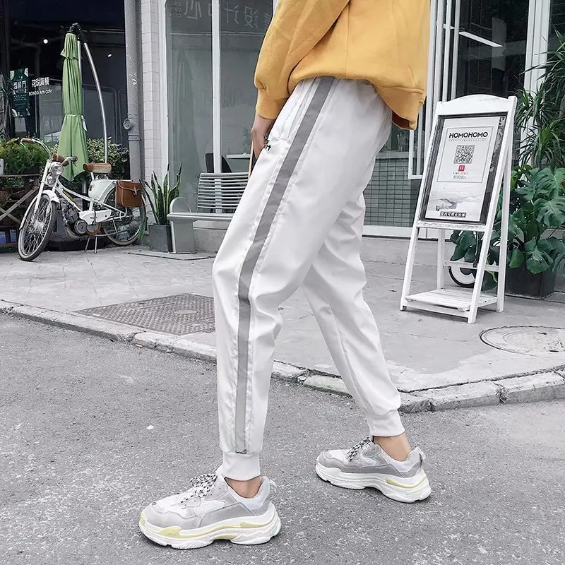 Мужские Светоотражающие Брюки в стиле хип хоп джоггеры мужские спортивные брюки
