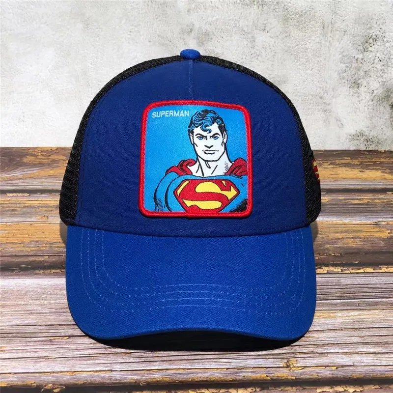 blue SUPERMAN Высокое качество Новинка Marvel Железный человек Кепка-тракер в бренд аниме Бейсбол Кепки Для мужчин Для женщин в стиле «хип-хоп» папа шляпа сетчатый Snapback дальнобойщика шапка - Цвет: blue SUPERMAN