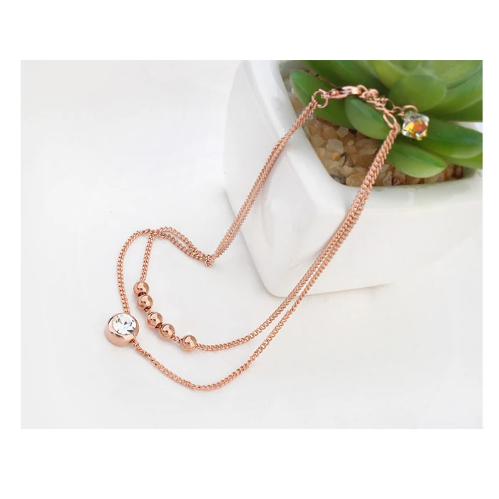 BeBella Круглый Шарм Роуз цвет золотистый позолоченный браслет на ногу для девочек