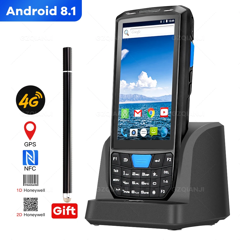 Android 8 1 PDA Прочный портативный терминал сборщик данных для склада 1D 2D QR сканер
