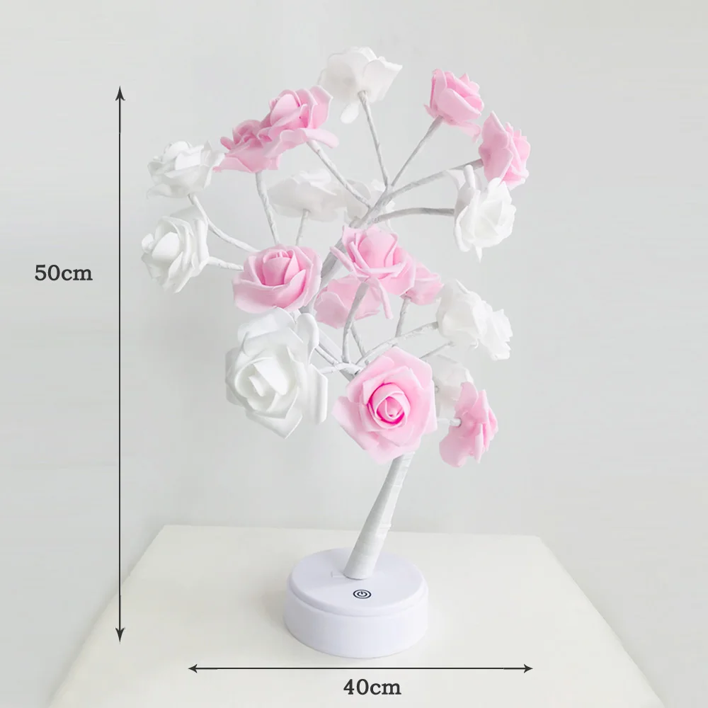 

LED PVC Table Lamp LightsUSB IP42Waterproof Rose Shape Lamp for Wedding Parties Christmas Bedroom Holiday Decor Decoration