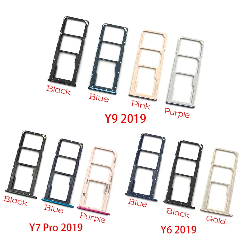 10 шт./лот слот для sim карты держатель huawei Y6 Y9 Y7 Pro 2019 SIM Caard лоток Запасная