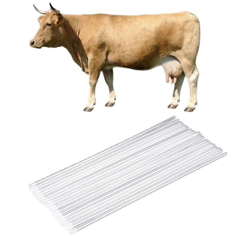 

60Pcs Pet Cattle Cow Artificial Insemination Breed Pipe Plastic Semen Deposition Clinic Consumable Tubes Whelp Catheter Rod