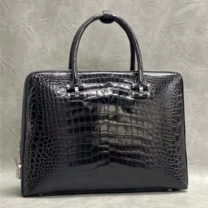 

Exotic Real True Alligator Belly Skin Office Men's Briefcase Bag Authentic Genuine Crocodile Leather Male Large Working Handbag