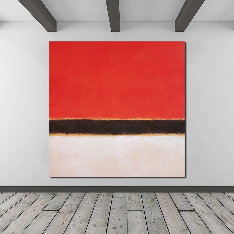 Маркер Rothkoes красный белый картина на черном холсте печати Гостиная домашний