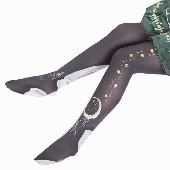 

Japanese Lolita Girls Stars Pattern Women Legging Sky Design kawaii Warm Pantyhose Silk Stockings Leggings