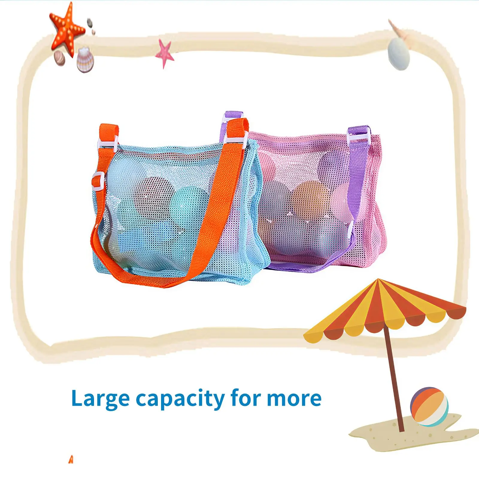 

Beach Mesh Bag Children Sand Away Protable Kids Beach Toys Clothes Bags Toy Storage Sundries Organizers Bag Cosmetic Makeup Bags