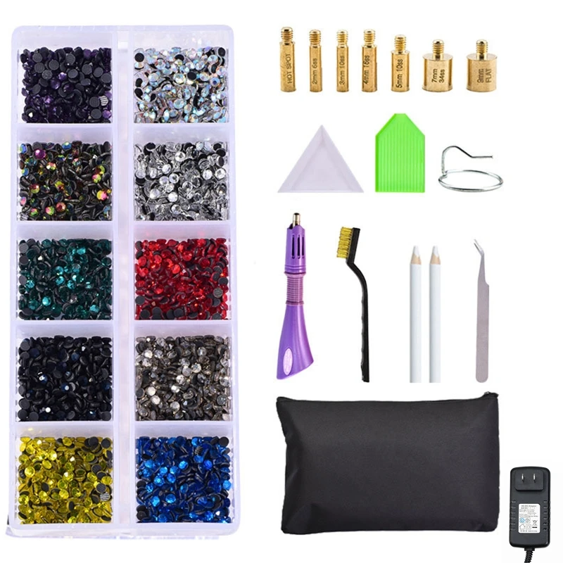 

Rhinestone Hotfix Applicator-DIY Hot-Fix Applicator Crystal Wand Setter Tool Kit J78F