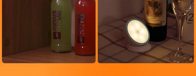 Onefire Night Light Туалет / WC светодиодные датчики движения Лампа с датчиком движения с батарейным питанием Переключатель освещения шкафа / шкафа