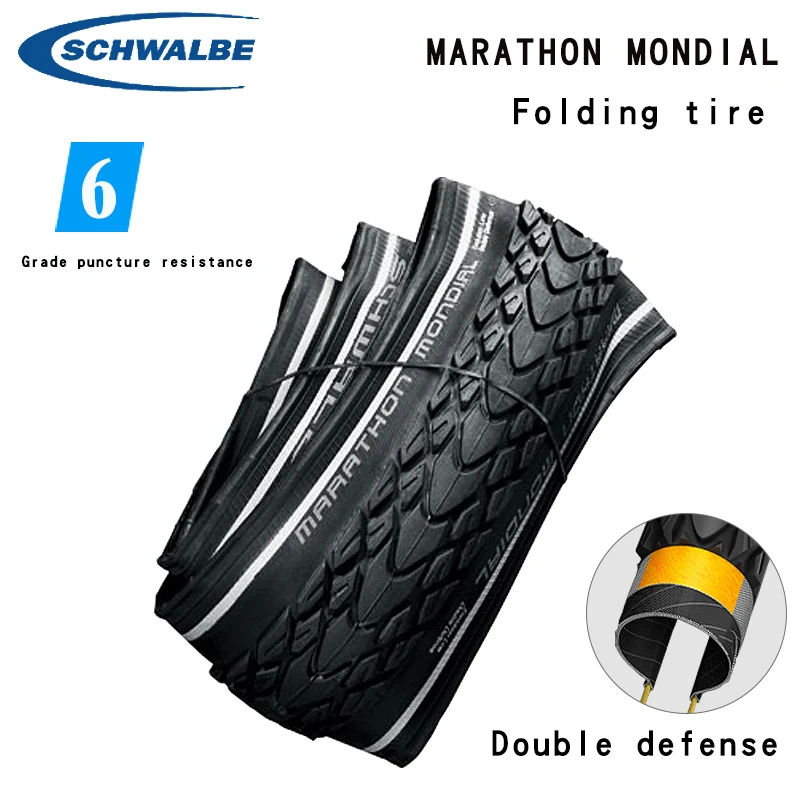Schwalbe MARATHON Mondial tire 26 дюймов 26*2 15 усиленная станция вагон складные ножевые упорные