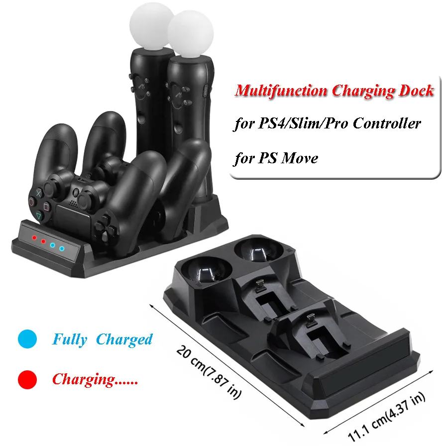 Зарядная док станция 4 в 1 для PS4 Slim Pro/PS многофункциональная зарядная контроллеров