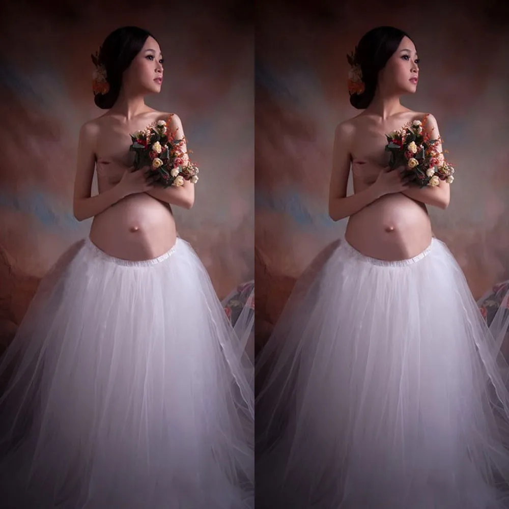 Кружевная белая юбка для беременных фотосъемки Одежда реквизит Платья