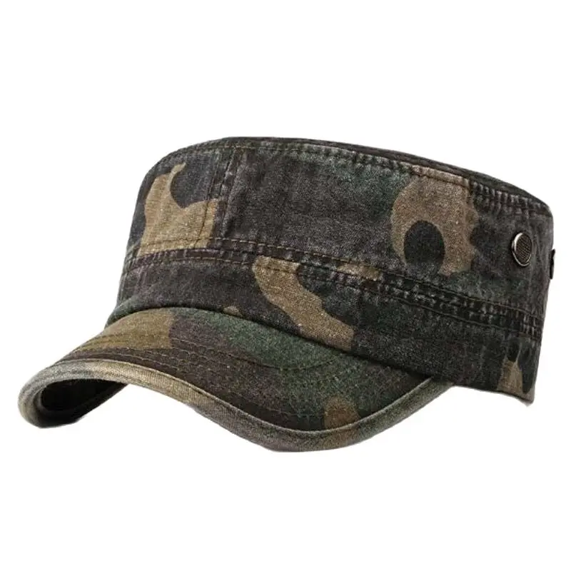 Korean Wash Do Old Camouflage Flat Military Hats Spring Autumn Brand Snapback Cotton For Men Women Peaked Cap Casquette | Аксессуары для
