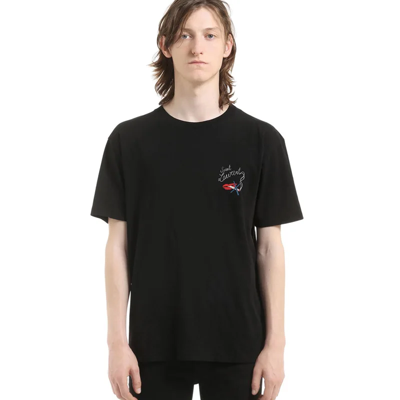 Новинка 2019 года футболка с короткими рукавами надписью No-smoking цвет черный белый