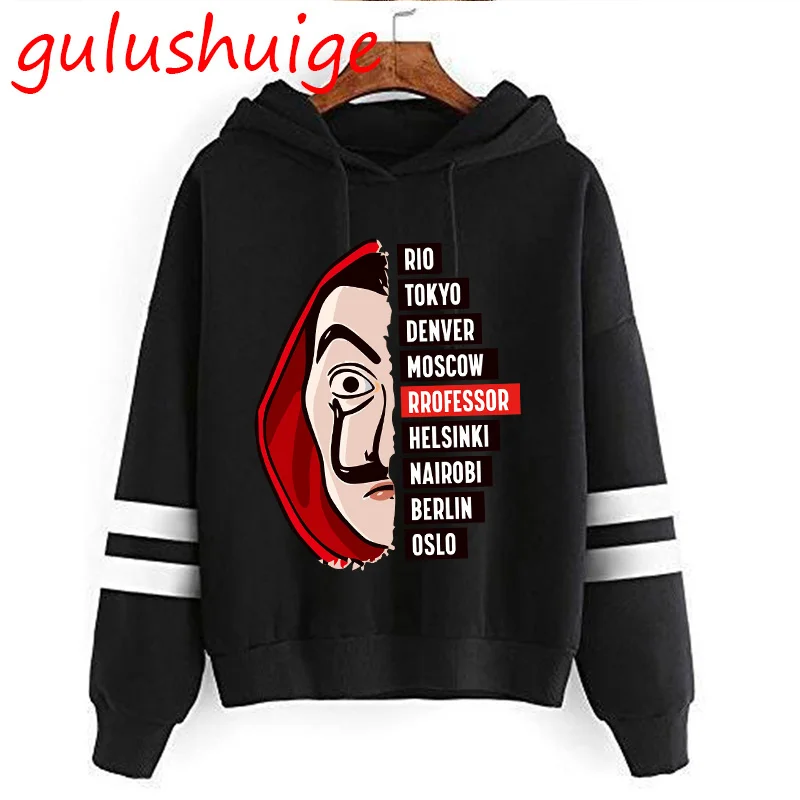 la casa de papel hoodies men unisex top cartoon money heist hooded house of paper kawaii anime cute bella ciao sweatshirt male free global shipping