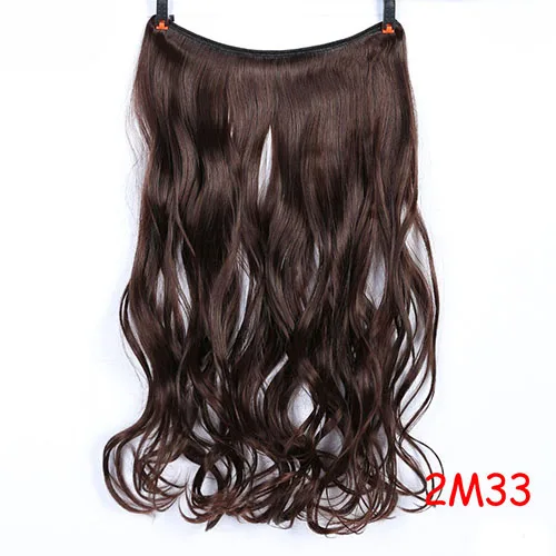 Buqiw ig 24 inches Women Fish Line Hair Extensions Black Brown Blonde Natural Wavy Long High Tempreture Fiber Synthetic Hairp - Цвет: 2I33