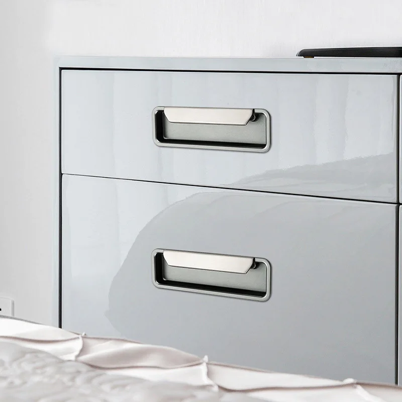 Простой скрытый ящик с пряжкой ручка мебель кухонный шкаф Скрытая спальня серые