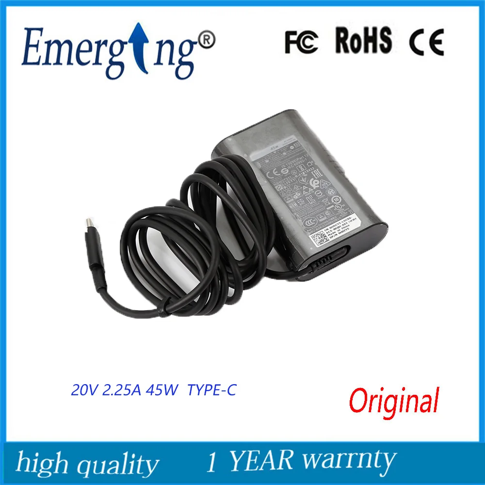 

20V 2.25A 45W type c Original AC Laptop Adapter For Dell XPS 12 9250 Latitude 7275 11 Venue pro