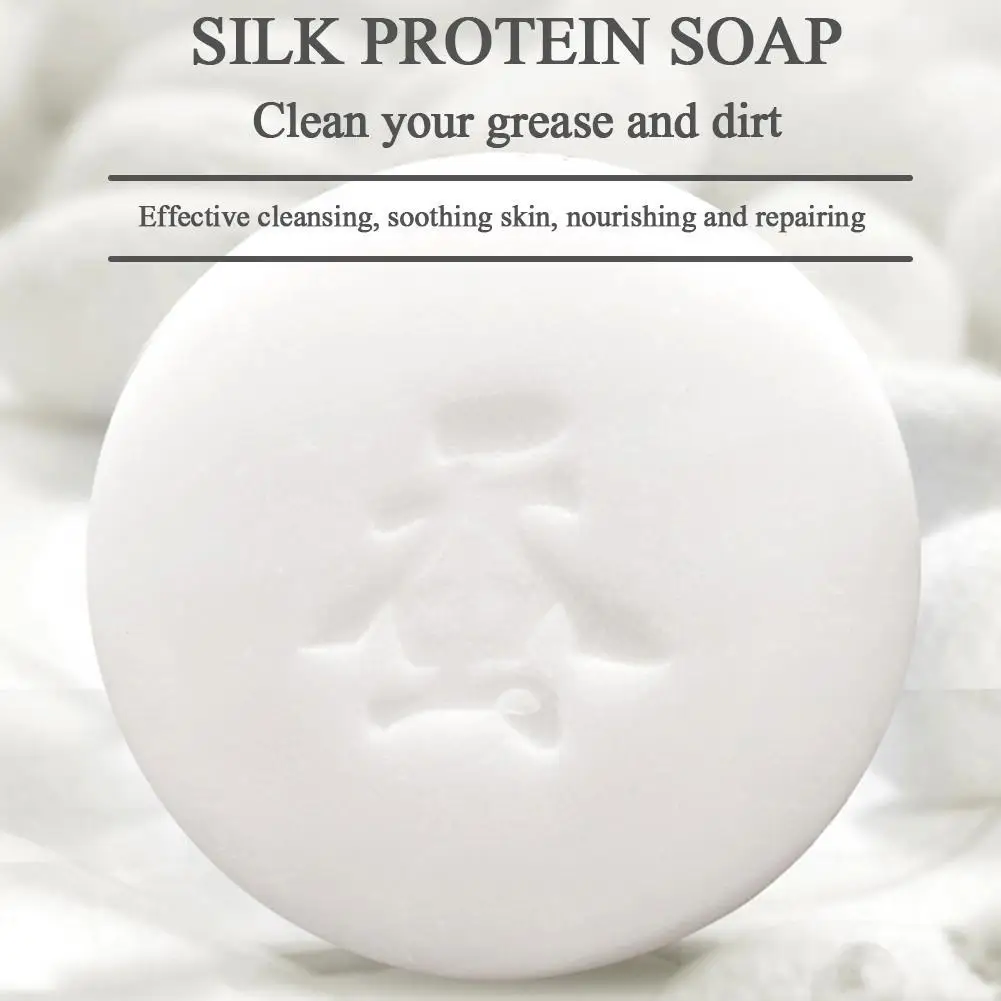 

80g Handmade Goat Milk Silk Soap Shrink Pores Anti Oil Acne Moisturizing Treatment Mites Soap Cleaner Face Remover Whitenin N1A4