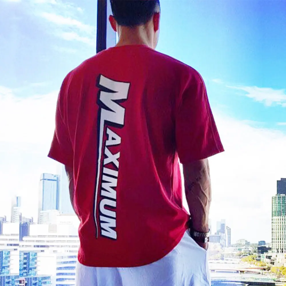 Спортивная футболка для фитнеса мужская повседневная свободная с коротким