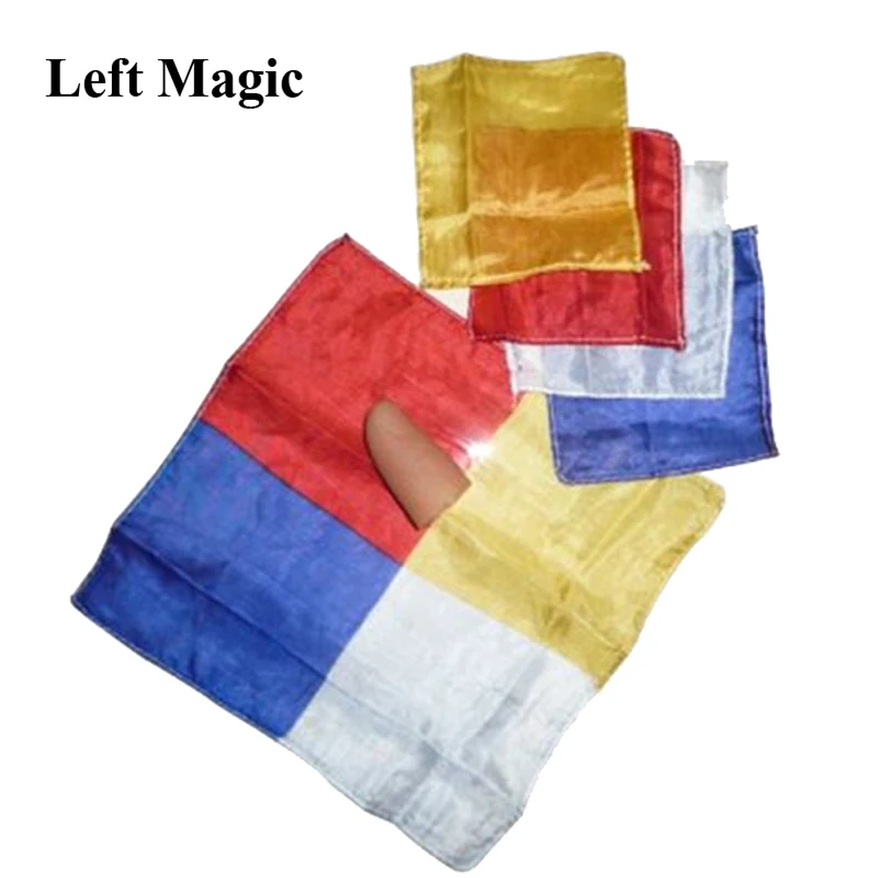 Thumb Tip Blendo Silk Magic Tricks Handkerchiefs Four Silk Joined Into One Magia Stage Illusions Props Gimmick Mentalism