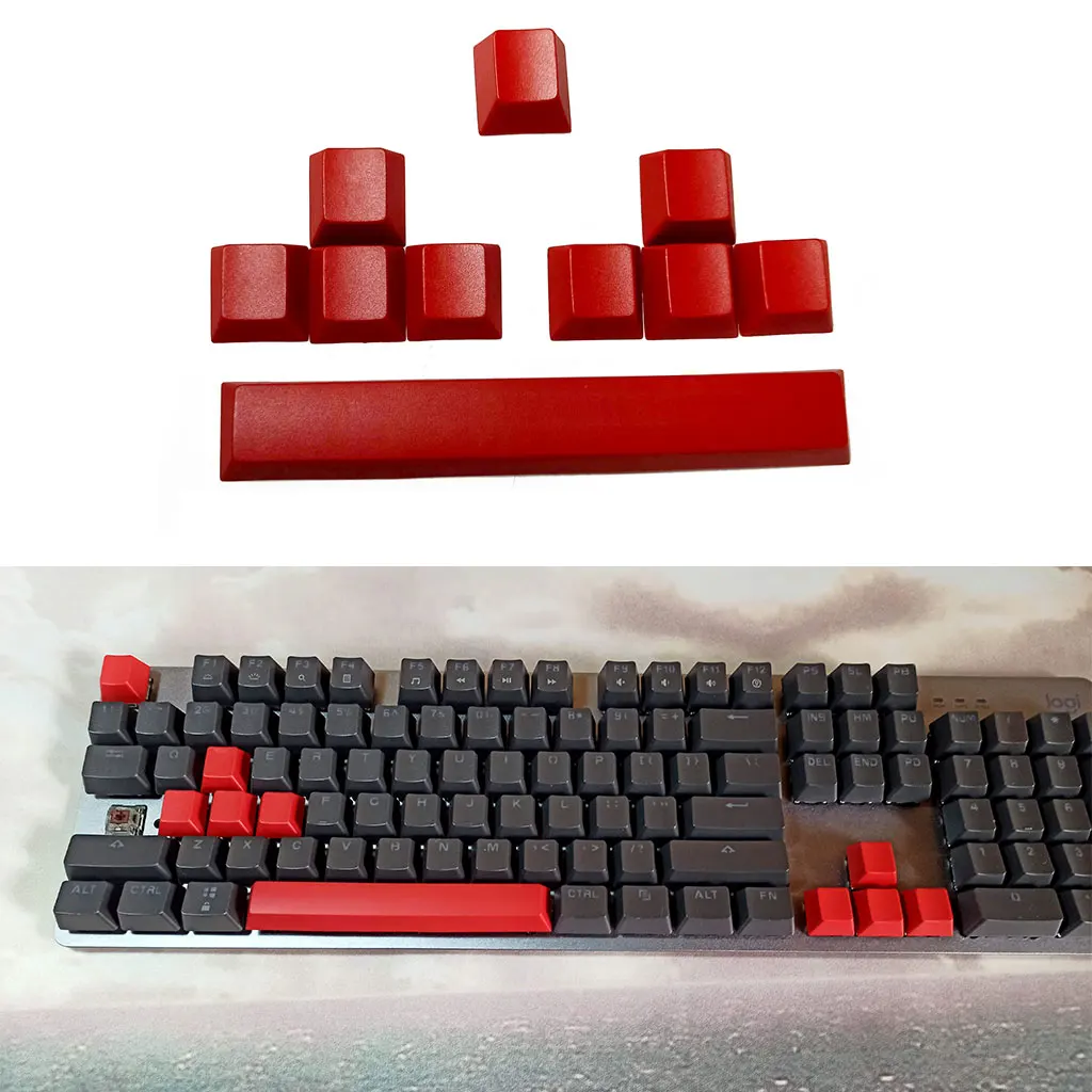 

PBT 10 Keycaps Set, Thick PBT Direction Space Keycaps for Mechanical Keyboard (Red) - Only Keycaps, Not the Keyboard