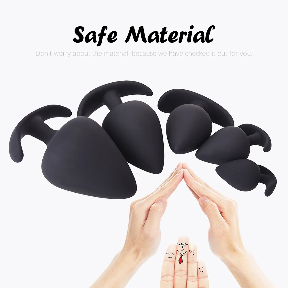 Анальная пробка силиконовая секс-игрушки черного и красного цвета массажер